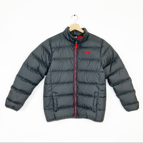 The North Face Other - The Northface Boys Size XL Andes Down Puffer Jacket 550 Fill Gray Red Trim